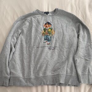 Polo by Ralph Lauren Gray Crewneck Sweatshirt with Bear Design